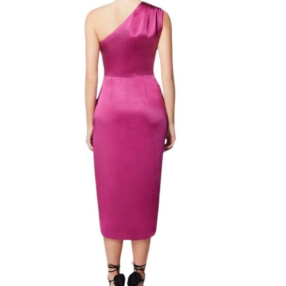 Elliatt Cassini Deep Berry One Shoulder Cocktail Dress | Size M - Picture 2 of 9